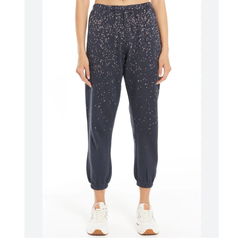 Z Supply Tira Splatter Paint Bleach Joggers Sweatpants High Rise Black XS